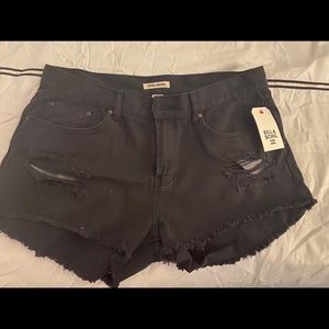 Denim distressed cutoff shorts